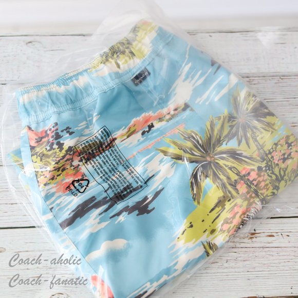NWT Coach CK396 Hawaiian Print Swim Trunks Size S - Picture 5 of 6